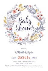 Friendship Wreath - Baby Shower Invitation